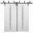 Barn Bypass Doors with 6.6ft Hardware | Quadro 4112 White Silk with Frosted Glass | Sturdy Heavy Duty Rails Kit Steel Set | Double Sliding Lite Panel Door White