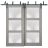 Sliding Closet Barn Bypass Doors | Lucia 2552 Oak with Frosted Glass | Sturdy 6.6ft Rails Hardware Set | Wood Solid Bedroom Wardrobe Doors  Ginger Ash