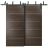 Barn Bypass Doors with 6.6ft Hardware | Planum 0020 Grey Oak | Sturdy Heavy Duty Rails Kit Steel Set | Double Sliding Door Chocolate Ash