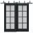 Sliding Closet Barn Bypass Doors | Veregio 7412 Aquamarine with Frosted Glass | Sturdy 6.6ft Rails Hardware Set | Wood Solid Bedroom Wardrobe Doors  Antracite