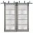 Sliding Closet Barn Bypass Doors | Quadro 4002 Oak with Frosted Glass | Sturdy 6.6ft Rails Hardware Set | Wood Solid Bedroom Wardrobe Doors  Ginger Ash