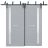 Sliding Closet Barn Bypass Doors | Veregio 7288 Matte Grey with Frosted Glass | Sturdy 6.6ft Rails Hardware Set | Wood Solid Bedroom Wardrobe Doors  Matte Grey