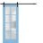 Sturdy Barn Door | Veregio 7412 Matte Grey with Frosted Glass | 6.6FT Rail Hangers Heavy Hardware Set | Solid Panel Interior Doors Aquamarine
