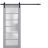 Sturdy Barn Door | Veregio 7602 Matte Grey with Frosted Glass | 6.6FT Rail Hangers Heavy Hardware Set | Solid Panel Interior Doors Matte Grey