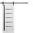 Sturdy Barn Door | Quadro 4588 White Silk with Black Glass | 6.6FT Rail Hangers Heavy Hardware Set | Solid Panel Interior Doors White