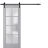 Sturdy Barn Door | Veregio 7412 Matte Grey with Frosted Glass | 6.6FT Rail Hangers Heavy Hardware Set | Solid Panel Interior Doors Matte Grey