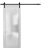 Sturdy Barn Door Frosted Tempered Glass | Planum 2102 Chocolate Ash with Frosted Glass | 6.6FT Black Rail Hangers Heavy Hardware Set | Modern Solid Panel Interior Doors White