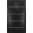 Sliding Closet Bi-fold Doors | Planum 0210 Matte Black and Aluminum Strips | Sturdy Tracks Moldings Trims Hardware Set | Wood Solid Bedroom Wardrobe Doors Black Matte