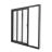 Patio Exterior Metal-Plastic Sliding Doors / Patio 8166 White Silk 64" x 80" Left active door / Tempered Clear Glass Bypass Door Black Matte