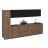 Kitchen Elegant Collection Gray Color Base Size 11Ft Wide Natural Teak & Black
