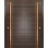 Sliding Closet Bypass Doors with Hardware | Planum 1010 Matte Black and Aluminum Strips | Sturdy Rails Moldings Trims Hardware Set | Modern Wood Solid Bedroom Wardrobe Doors Chocolate Ash