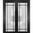 Sliding Closet Bypass Doors with Hardware | Planum 2112 Matte Black with Frosted Glass and Aluminum Strips | Sturdy Rails Moldings Trims Hardware Set | Modern Wood Solid Bedroom Wardrobe Doors Black Matte