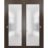 Sliding Closet Bypass Doors with Hardware | Planum 2102 Ginger Ash with Frosted Glass | Sturdy Rails Moldings Trims Hardware Set | Modern Wood Solid Bedroom Wardrobe Doors Chocolate Ash
