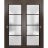 Sliding Closet Bypass Doors with Hardware | Planum 2132 Chocolate Ash with Frosted Glass and Aluminum Strips | Sturdy Rails Moldings Trims Hardware Set | Modern Wood Solid Bedroom Wardrobe Doors Chocolate Ash