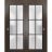 Sliding Closet Bypass Doors with Hardware | Planum 2122 Chocolate Ash with Frosted Glass and Aluminum Strips | Sturdy Rails Moldings Trims Hardware Set | Modern Wood Solid Bedroom Wardrobe Doors Chocolate Ash
