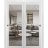 Sliding Closet Bypass Doors with | Lucia 2166 White Silk with Clear Glass | Sturdy Rails Moldings Trims Hardware Set | Wood Solid Bedroom Wardrobe Doors White