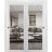 Sliding Closet Bypass Doors with | Lucia 2666 White Silk with Clear Glass and Aluminum Strips | Sturdy Rails Moldings Trims Hardware Set | Wood Solid Bedroom Wardrobe Doors White