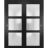 Sliding Closet Bypass Doors | Lucia 2552 Ginger Ash with Frosted Glass | Sturdy Rails Moldings Trims Hardware Set | Wood Solid Bedroom Wardrobe Doors Black Matte