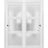 Sliding Closet Bypass Doors | Lucia 2552 Ginger Ash with Frosted Glass | Sturdy Rails Moldings Trims Hardware Set | Wood Solid Bedroom Wardrobe Doors White