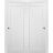 Sliding Closet Bypass Doors 60 x 80 with hardware | Quadro 4111 White Silk | Sturdy Rails Moldings Trims Set | Kitchen Wooden Solid Bedroom Wardrobe Doors  White