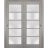 Sliding Closet Bypass Doors | Quadro 4002 Nordic White with Frosted Glass | Sturdy Rails Moldings Trims Hardware Set | Wood Solid Bedroom Wardrobe Doors  Ginger Ash