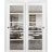 Sliding Closet Bypass Doors | Quadro 4522 White Silk with Clear Glass | Sturdy Rails Moldings Trims Hardware Set | Wood Solid Bedroom Wardrobe Doors  White