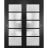 Sliding Closet Bypass Doors | Quadro 4002 Nordic White with Frosted Glass | Sturdy Rails Moldings Trims Hardware Set | Wood Solid Bedroom Wardrobe Doors  Black Matte