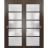 Sliding Closet Bypass Doors | Quadro 4002 Nordic White with Frosted Glass | Sturdy Rails Moldings Trims Hardware Set | Wood Solid Bedroom Wardrobe Doors  Chocolate Ash