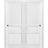 Sliding Closet Bypass Doors with hardware | Lucia 31 White Silk | Sturdy Rails Moldings Trims Hardware Set | Pantry Kitchen 3-Panels Wooden Solid Bedroom Wardrobe Doors White