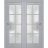 Sliding Closet Bypass Doors | Veregio 7412 Aquamarine with Frosted Glass | Sturdy Rails Moldings Trims Hardware Set | Wood Solid Bedroom Wardrobe Doors  Matte Grey