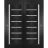 Sliding Closet Bypass Doors | Quadro 4088 Chocolate Ash with Frosted Glass | Sturdy Rails Moldings Trims Hardware Set | Wood Solid Bedroom Wardrobe Doors  Black Matte