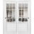 Sliding Closet Bypass Doors | Felicia 3599 White Silk with Clear Glass | Sturdy Rails Moldings Trims Hardware Set | Wood Solid Bedroom Wardrobe Doors  White