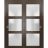 Sliding Closet Bypass Doors | Lucia 2552 Ginger Ash with Frosted Glass | Sturdy Rails Moldings Trims Hardware Set | Wood Solid Bedroom Wardrobe Doors Chocolate Ash