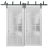 Sliding Closet 12 Lites Barn Bypass Doors | Felicia 3312 | Sturdy 6.6ft Rails Hardware Set | Wood Solid Bedroom Wardrobe Doors -36" x 80" (2* 18x80) White