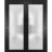 Sliding Closet Bypass Doors with Hardware | Planum 2102 Ginger Ash with Frosted Glass | Sturdy Rails Moldings Trims Hardware Set | Modern Wood Solid Bedroom Wardrobe Doors Black Matte