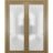 Sliding Double Pocket Door Frosted Tempered Glass | Planum 2102 Haney Ash | Kit Trims Rail Hardware | Solid Wood Interior Bedroom Bathroom Closet Sturdy Doors -36" x 84" (2* 18x84) Honey Ash