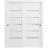 Sliding Closet Bypass Doors with hardware | Quadro 4117 White Silk with Frosted Glass | Sturdy Rails Moldings Trims Set | Kitchen Lite Wooden Solid Bedroom Wardrobe Doors White