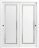 Sliding Closet Bypass Doors | Planum 0888 Painted White with Frosted Glass | Sturdy Rails Moldings Trims Hardware Set | Wood Solid Bedroom Wardrobe Doors-36" x 80" (2* 18x80) Painted White