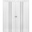 Sliding Closet Double Bi-fold Doors | Planum 0016 Natural Veneer and Aluminum Strips | Sturdy Tracks Moldings Trims Hardware Set | Wood Solid Bedroom Wardrobe Doors White