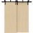 Sliding Closet Barn Bypass Doors | Planum 0010 Ginger Ash | Sturdy Top Mount 6.6ft Rails Hardware Set | Wood Solid Bedroom Wardrobe Doors  Vertical Natural Veneer