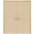 Planum Solid French Double Doors | Planum 0010 Vertical Natural Veneer | Wood Solid Panel Frame Trims | Closet Bedroom Sturdy Doors  Vertical Natural Veneer