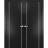 Solid French Double Doors | Planum 0410 Matte Black | Wood Solid Panel Frame Trims | Closet Bedroom Black Matte