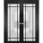 Solid French Double Doors | Planum 2112 White Silk with Frosted Glass and Aluminum Strips | Wood Solid Panel Frame Trims | Closet Bedroom Sturdy Doors Black Matte