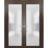 Solid French Double Doors | Planum 2102 White Silk with Frosted Glass | Wood Solid Panel Frame Trims | Closet Bedroom Sturdy Doors Chocolate Ash