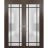 Solid French Double Doors | Planum 2112 White Silk with Frosted Glass and Aluminum Strips | Wood Solid Panel Frame Trims | Closet Bedroom Sturdy Doors Chocolate Ash
