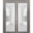 Solid French Double Doors | Planum 2102 White Silk with Frosted Glass | Wood Solid Panel Frame Trims | Closet Bedroom Sturdy Doors Ginger Ash