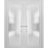 Solid French Double Doors | Planum 2102 White Silk with Frosted Glass | Wood Solid Panel Frame Trims | Closet Bedroom Sturdy Doors White