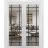 Solid French Double Doors | Lucia 2266 Matte Black with Clear Glass and Aluminum Strips | Wood Solid Panel Frame Trims | Closet Bedroom Sturdy Doors White