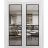 Solid French Double Doors | Lucia 2466 Matte Black with Clear Glass and Aluminum Strips | Wood Solid Panel Frame Trims | Closet Bedroom Sturdy Doors White
