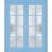 Interior Solid French Double Doors | Veregio 7412 Antracite with Frosted Glass | Wood Solid Panel Frame Trims | Closet Bedroom Sturdy Doors  Aquamarine